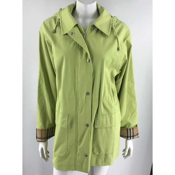 Burberry Jackets & Blazers - Burberry Green Hooded Spring Coat